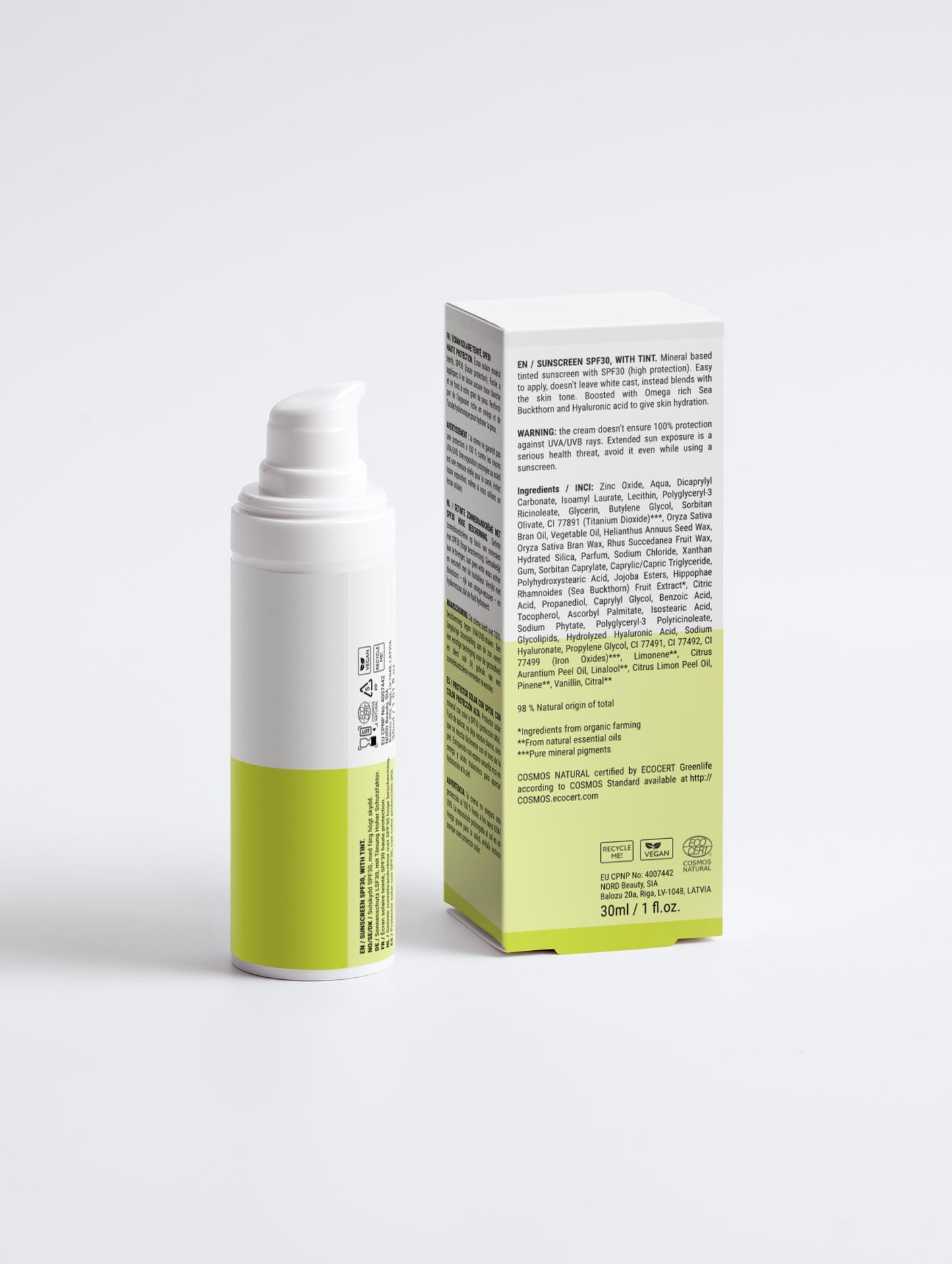 Sunscreen SPF30, with tint