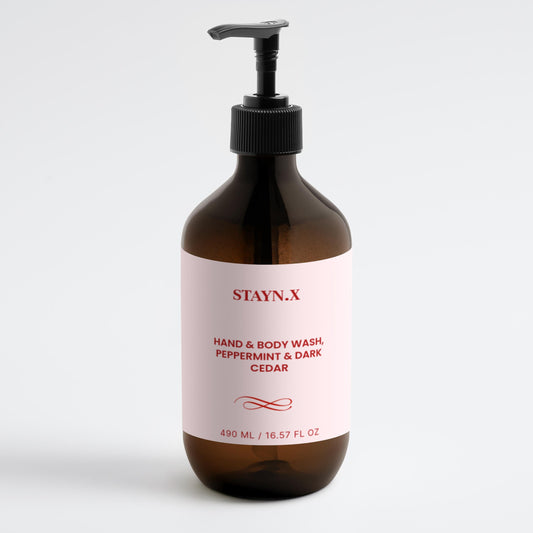 Hand & Body Wash, Peppermint & Dark Cedar